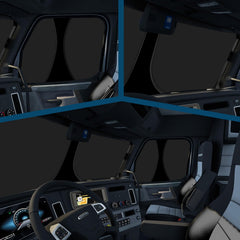 Folded Federedevo shade shows compact storage for the cab.