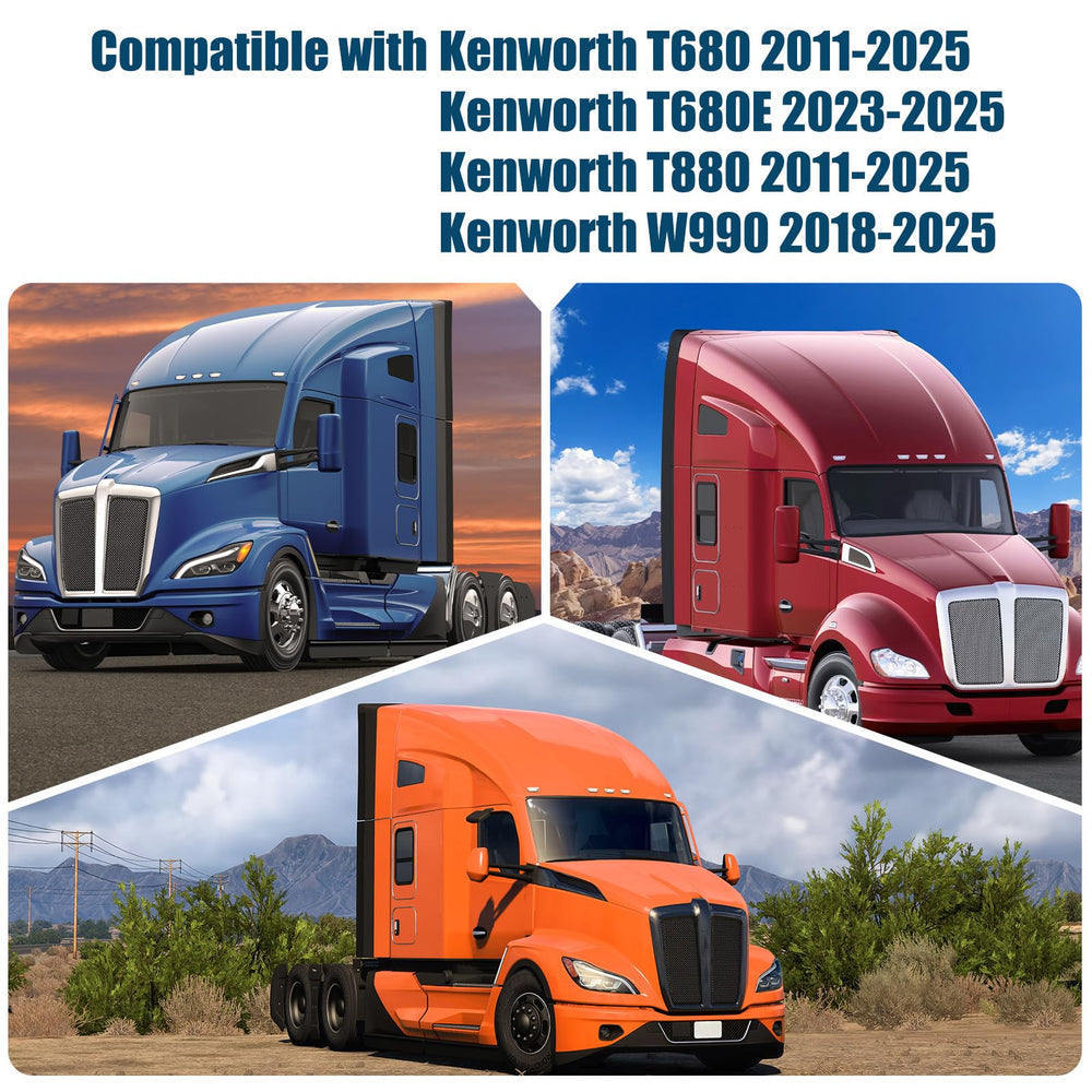 Federedevo Kenworth T680E side window shade reduces glare and enhances comfort.