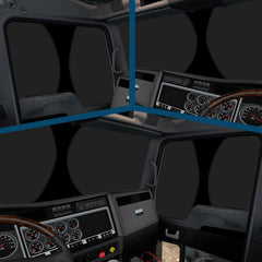 Federedevo six-layer window shade on Kenworth T880 side window supports daytime privacy.