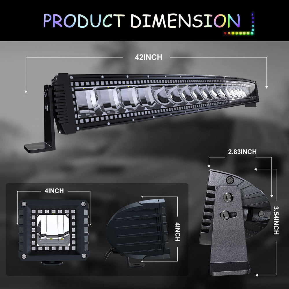 FEELON two 4-inch RGB pods provide focused flood light for trucks