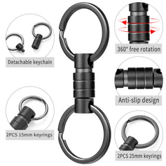 FEGVE lightweight EDC keychain fits on belts, bags, and pockets.