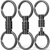FEGVE titanium quick-release keychain with detachable rings for fast key access.