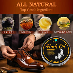 Feilove sponge applicator applies mink oil evenly.