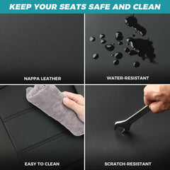 FEINEPRO easy-install guide demonstrates quick, tool-free seat cover setup
