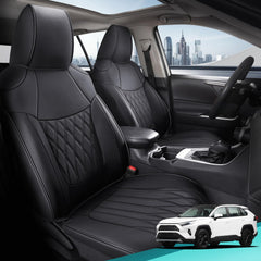 FEINEPRO RAV4 seat cover full set with diamond pattern protects against wear and spills.