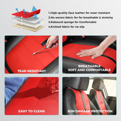 FEINEPRO seat covers with quick-install design, includes videos and manual.