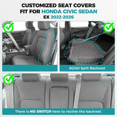 FEINEPRO rear-seat covers for Honda Civic protect upholstery and simplify cleanup.