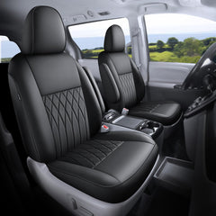 FEINEPRO Toyota Sienna front row seat cover showcases waterproof leather for spill protection.