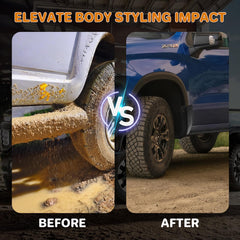 FEIQRAFT mud flap delete kit set for Silverado—complete front and rear replacement.