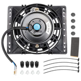Fekuar 6-inch slim radiator fan front view showing compact profile for engine cooling