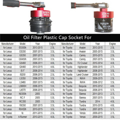 Felisbieti Toyota Lexus compatible cap wrench for Camry, Tundra, RAV4 and more