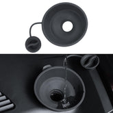 Femibon wiper fluid funnel for Tesla Model 3, front view, spill-free operation