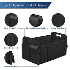 Femuar black trunk organizer complements any interior while improving organization.