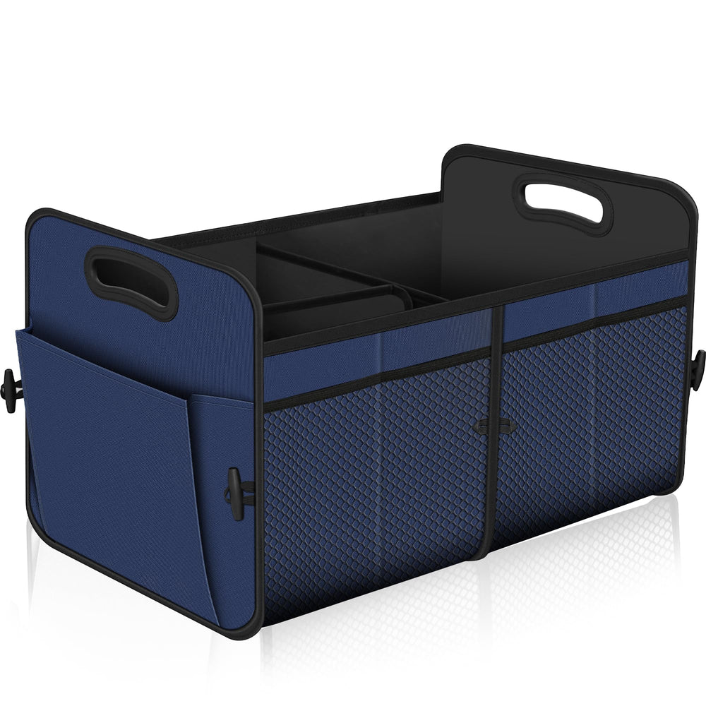 Femuar car trunk organizer with 72L capacity keeps cargo organized on trips.