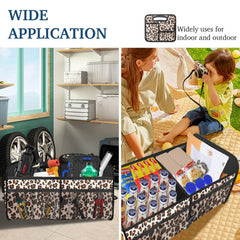 Femuar leopard trunk organizer ideal for toys tools and gym gear