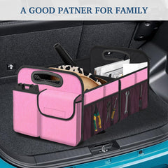 Femuar pink car trunk organizer compact and portable when not in use