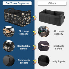 Femuar trunk organizer with removable divider for flexible storage