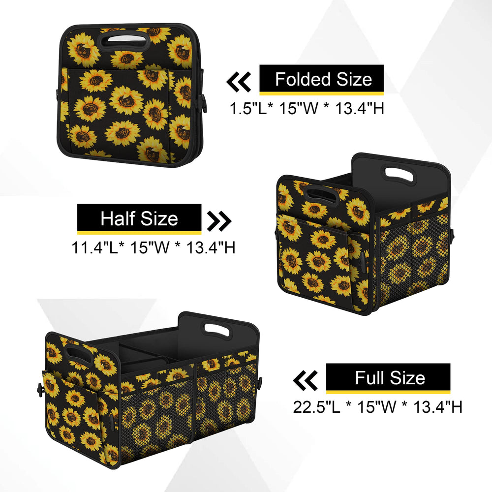 Femuar trunk organizer showing Velcro non-slip bottom preventing movement during drives.
