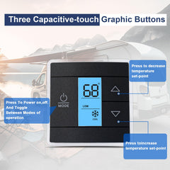Fenglesha thermostat features a blue backlit LCD display for easy nighttime viewing.