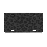 FengQuGou black cheetah leopard license plate front on a car for bold style.