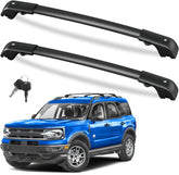 FengYu 300lb lockable roof rack crossbars, front view, rugged aluminum for cargo.