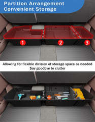 No-drill installation of FengYu storage box with trim note for factory liners.