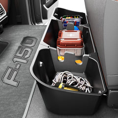 FengYu under-seat storage box in Ford F-150 SuperCrew for quick, organized gear.