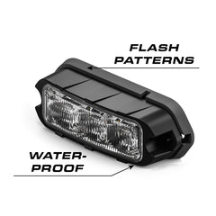 Feniex Quad Q3 compact dimensions: 3.4 by 1 by 1.05 inches.