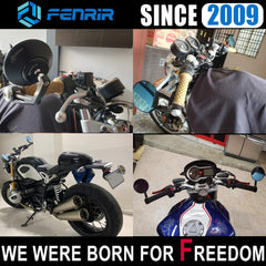 FENRIR wide-view bar end mirror helps safer riding with a broad rear look