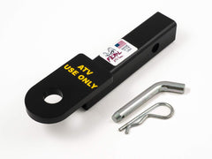FERAL ATV Gear draw bar hitch plate closeup highlights rugged laser-cut steel for durability