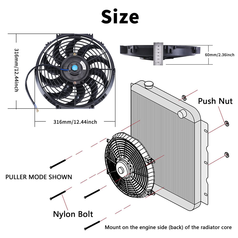 FGJQEFG 12-inch fan with mount brackets kit provides secure, tool-free mounting and reliability.