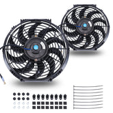 FGJQEFG 12-inch universal slim fan profile improves engine bay clearance for easier installation.