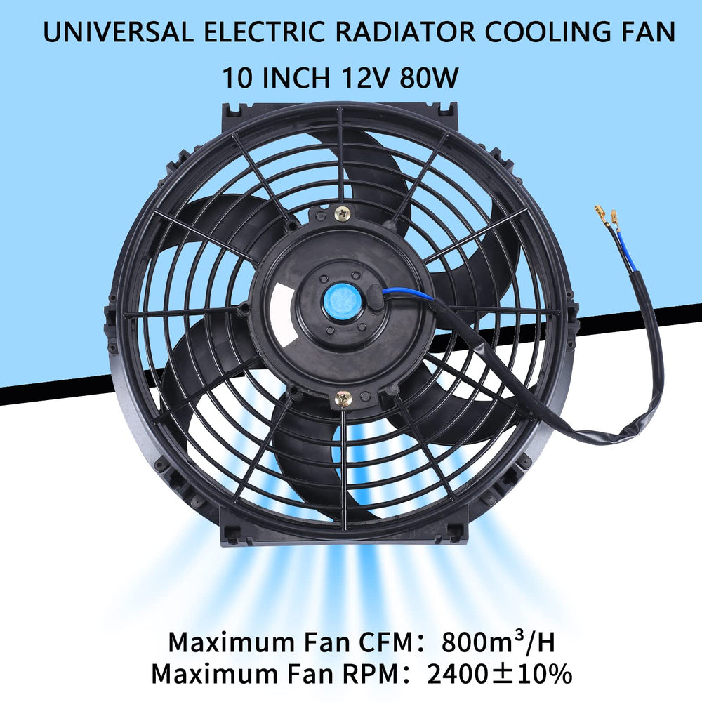 FGJQEFG Black finish radiator fan blends with engine bay aesthetics