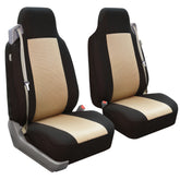 FH Group all-purpose flat cloth seat covers front set beige protects seats in SUV and sedan.
