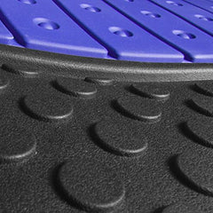 All-weather rubber floor mats by FH Group in blue are easy to clean
