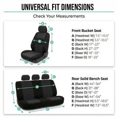 Machine washable FH Group Bright Flat Cloth seat covers for easy cleanup