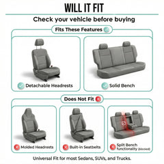 FH Group Bright Flat Cloth rear seat cover guards seats and refreshes interior.