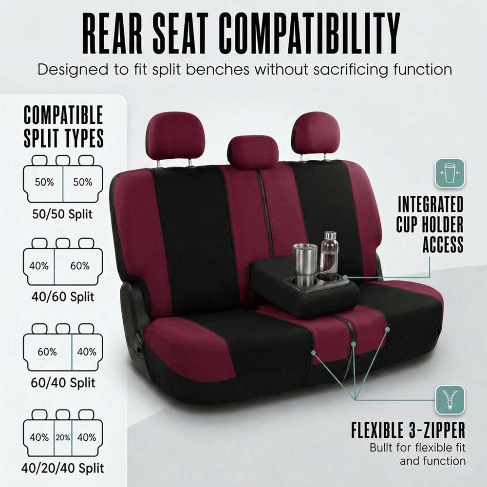 FH Group rear seat with mesh panels for airflow and comfort