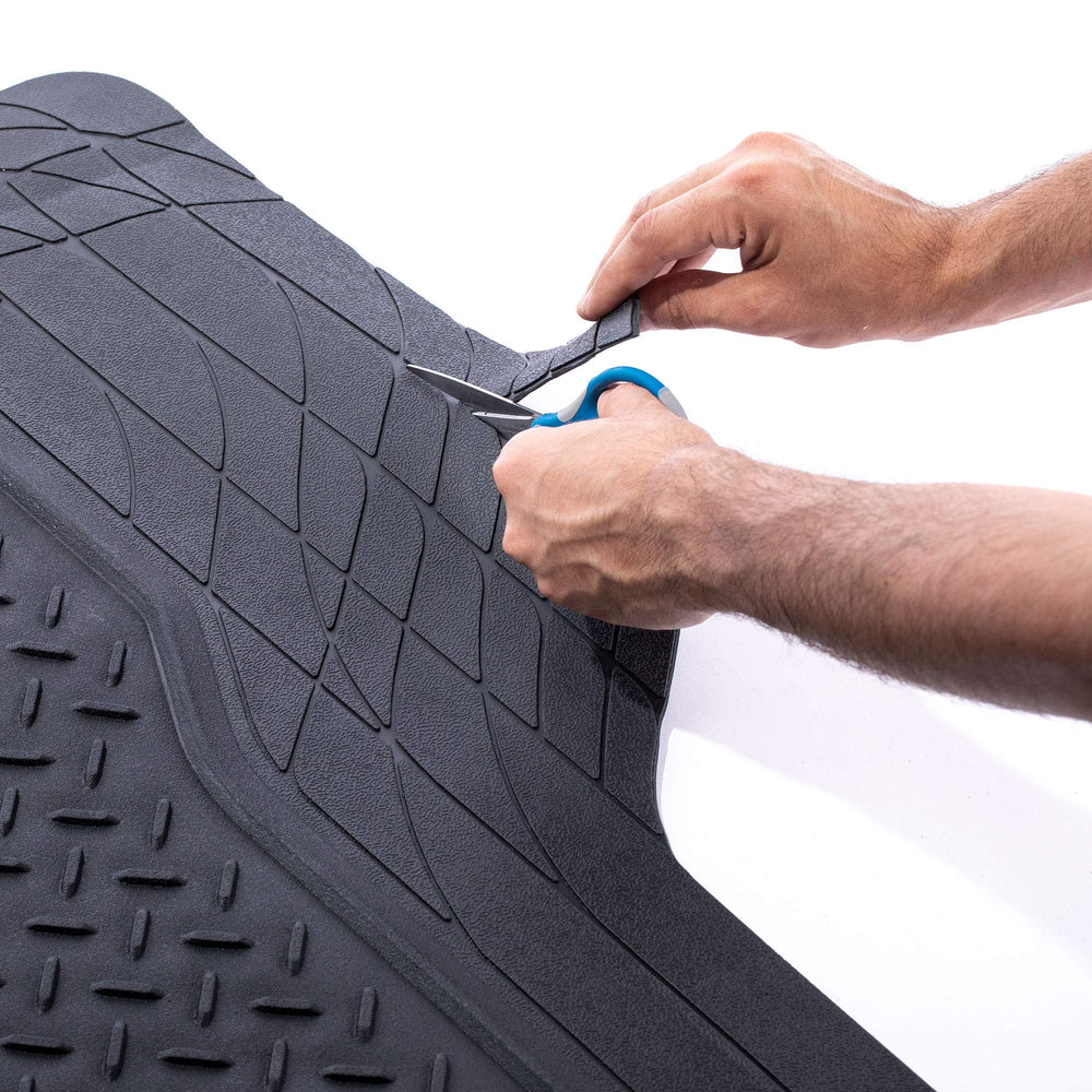 FH Group ClimaProof cargo mat trim-to-fit edge demonstrates customizable sizing.