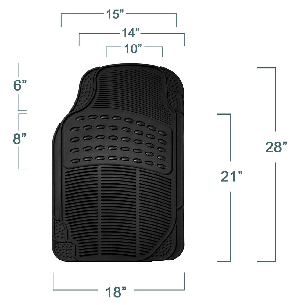 FH Group Climaproof solid black front mats add a sleek durable look.