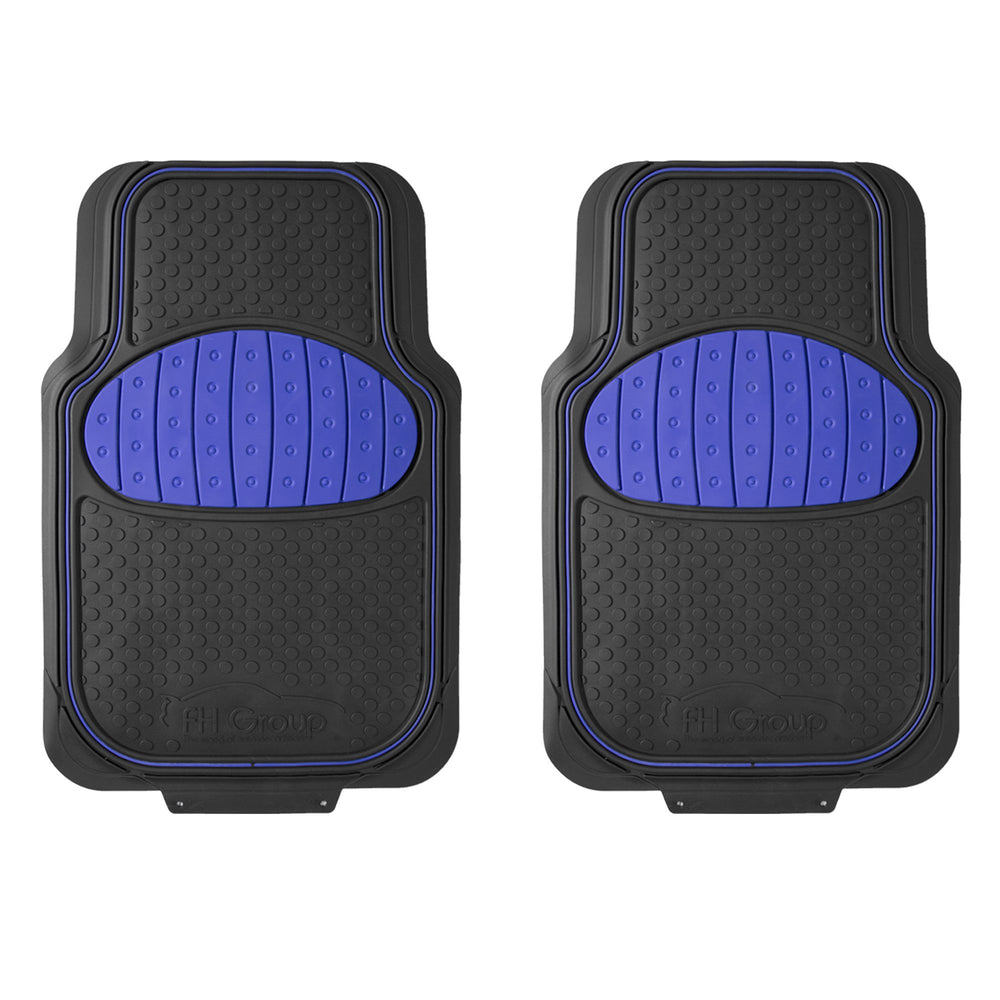 Blue FH Group rubber floor mats add style and protect floors