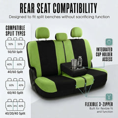 FH Group Green Combo airbag compatible stitching preserves safety in design
