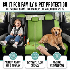 FH Group Green Combo backrest zipper and mesh panels enable seating movement