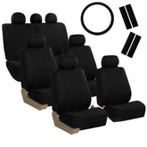 FH Group seat covers on front bucket seats; soft breathable fabric for daily comfort
