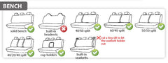 FH Group seat cover with mesh panels for ventilation and protection.
