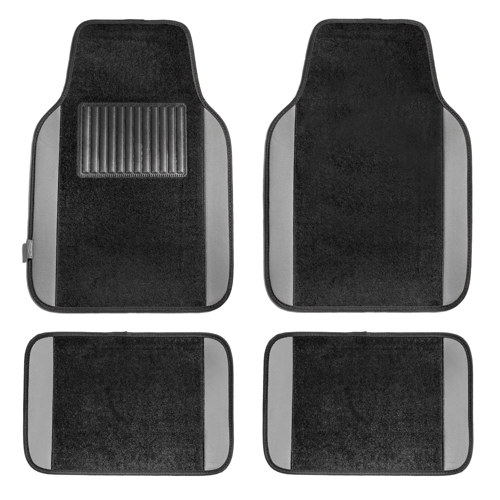 FH Group universal-fit car floor mats provide full coverage and easy cleanup.