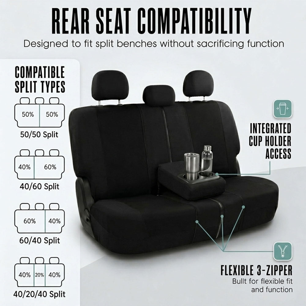 FH Group universal fit seat covers with hook and loop attachments ensure snug installation