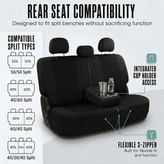 FH Group universal fit seat covers with hook and loop attachments ensure snug installation