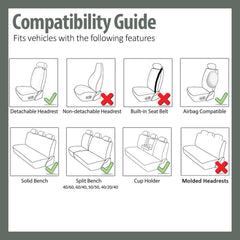 FH Group universal seat covers full set, purple color option enhances interior style.