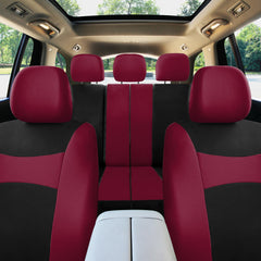 FH Group burgundy interior upgrade adds style to any cabin.